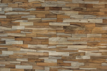 Brown 3D Embossed Abstract Brushed Teak Reclaimed Wood Decorative Wall Panels - Image 14