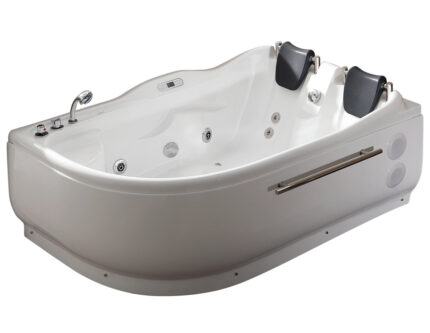 EAGO AM124ETL-L 6 ft Right Drain Corner Acrylic White Jetted Bathtub for Two - Image 3