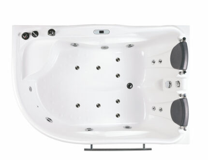 EAGO AM124ETL-L 6 ft Right Drain Corner Acrylic White Jetted Bathtub for Two - Image 4