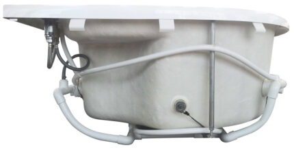 EAGO AM124ETL-L 6 ft Right Drain Corner Acrylic White Jetted Bathtub for Two - Image 8