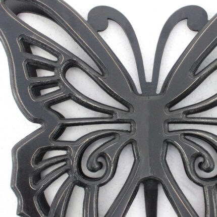 23" X 19" Black Rustic Butterfly Wooden Wall Decor - Image 8