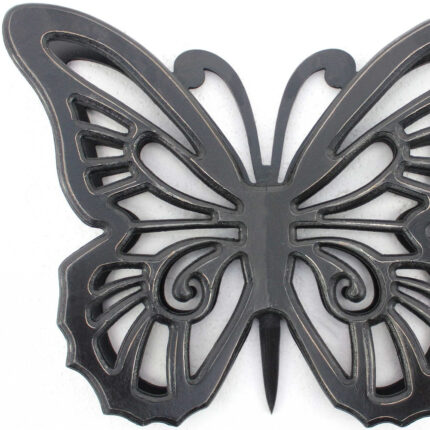 23" X 19" Black Rustic Butterfly Wooden Wall Decor - Image 7