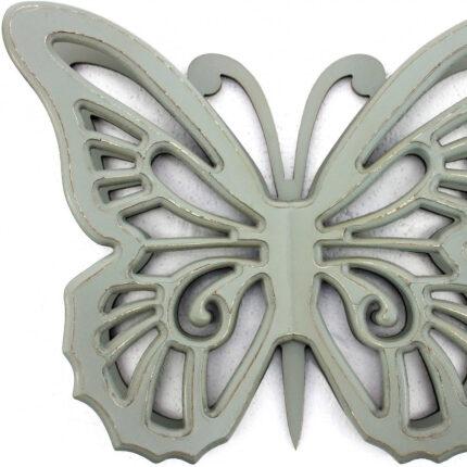 23" X 19" X 4" Gray Rustic Butterfly Wooden  Wall Decor - Image 4