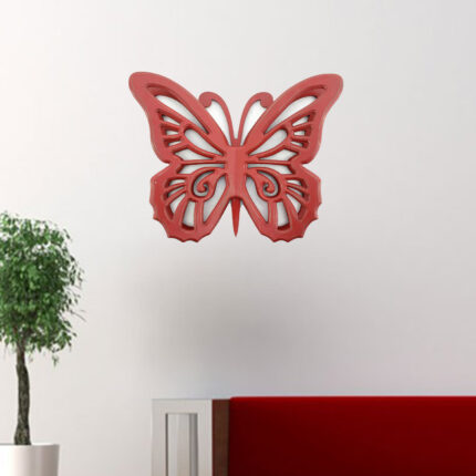 23" X 19" X 4" Red Rustic Butterfly Wooden Wall Decor - Image 7