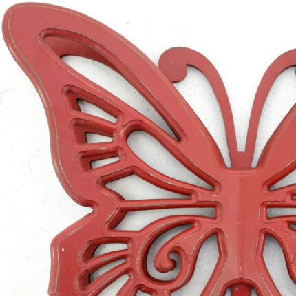 23" X 19" X 4" Red Rustic Butterfly Wooden Wall Decor - Image 3
