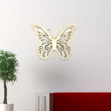 23" X 19" X 4" Light Yellow Rustic Butterfly Wooden  Wall Decor - Image 7