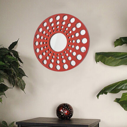 Red Wood Hanging Dimensional Sculpture - Image 6