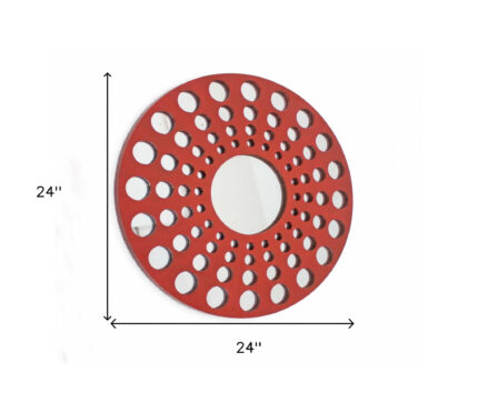 Red Wood Hanging Dimensional Sculpture - Image 7