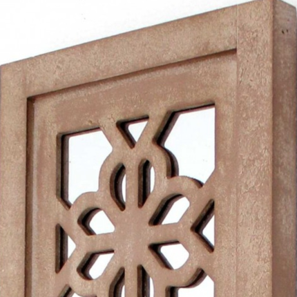 Set of Two Tan Lattice Wall Sconce Candle Holders - Image 4