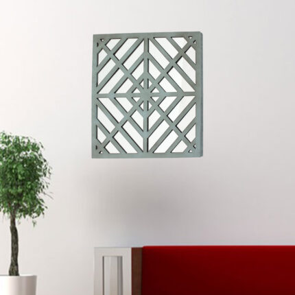 24" X 24" X 1" Blue Mirrored Square Wooden  Wall Decor - Image 4