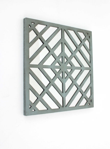 24" X 24" X 1" Blue Mirrored Square Wooden  Wall Decor - Image 3