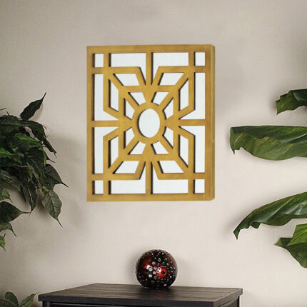 24" X 24" X 1" Bright Gold Mirrored Wooden  Wall Decor - Image 5