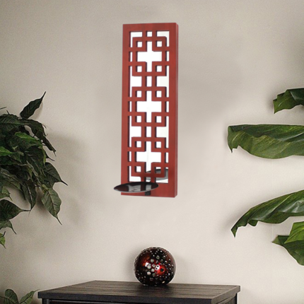 Red Wood Hanging Dimensional Sculpture - Image 5