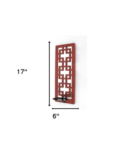 Red Wood Hanging Dimensional Sculpture - Image 6