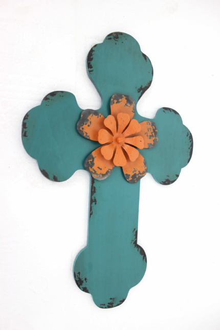 Blue Wood Hanging Dimensional Sculpture - Image 3