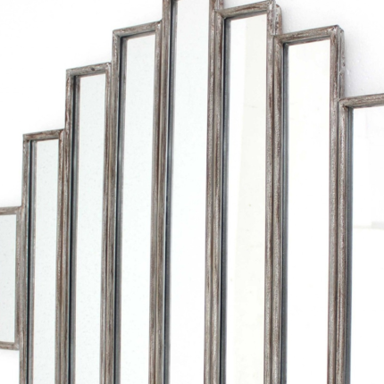 36" X 36" X 2" Silver Rustic Multi Mirrored Wall Sculpture - Image 5