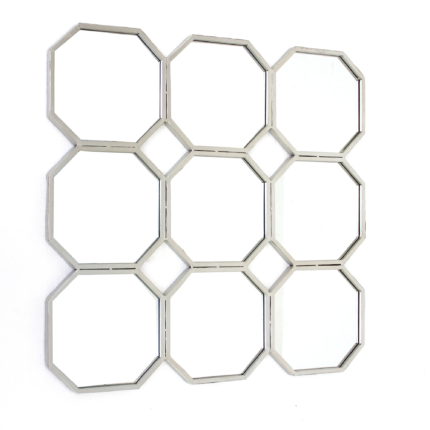 30" X 30" X 1" Silver Mirrored Metal - Wall Sculpture - Image 6
