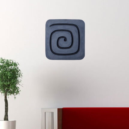 19" X 19" Gray and Black Geometric Sandstone Hanging Dimensional Sculpture - Image 5