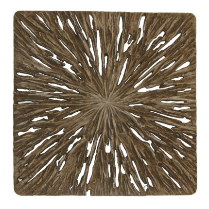 19" X 19" X 2" Brown Square Rotten Wood  Wall Decor - Image 3