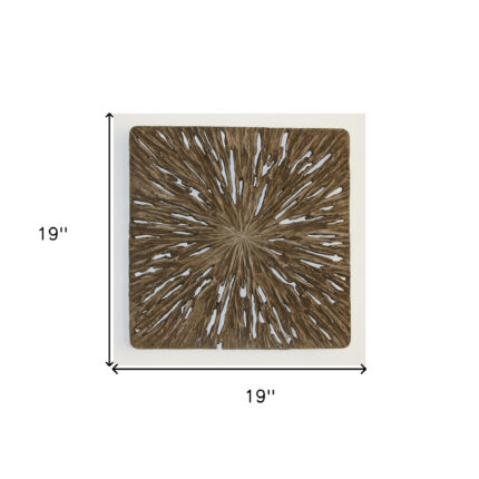 19" X 19" X 2" Brown Square Rotten Wood  Wall Decor - Image 7