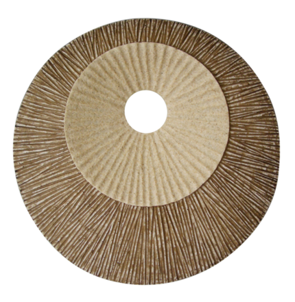 14" X 14" X 2" Brown Round Ribbed  Wall Plaque - Image 1