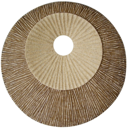 14" X 14" X 2" Brown Round Ribbed  Wall Plaque - Image 3