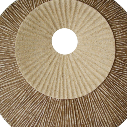14" X 14" X 2" Brown Round Ribbed  Wall Plaque - Image 5