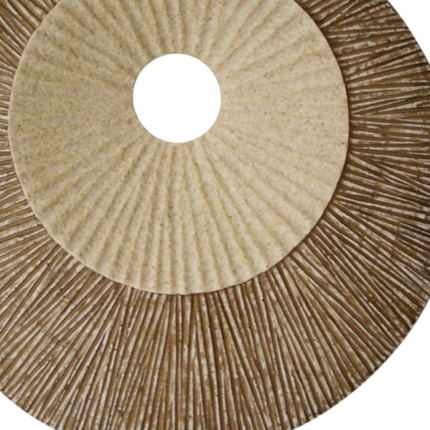 19" X 19" X 2.5" Brown Round Double Layer Ribbed  Wall Plaque - Image 5