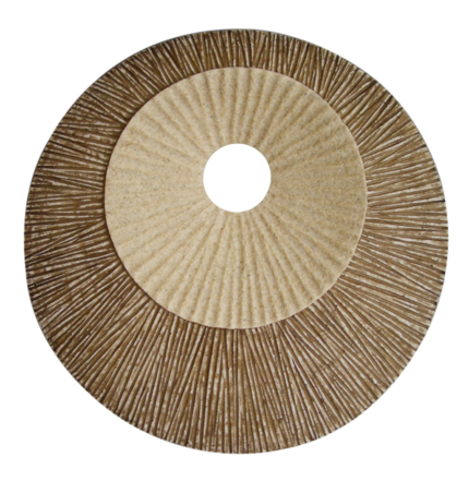 27" X 27"X 3" Brown Round Double Layer Ribbed  Wall Plaque - Image 3