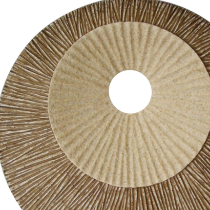 27" X 27"X 3" Brown Round Double Layer Ribbed  Wall Plaque - Image 5