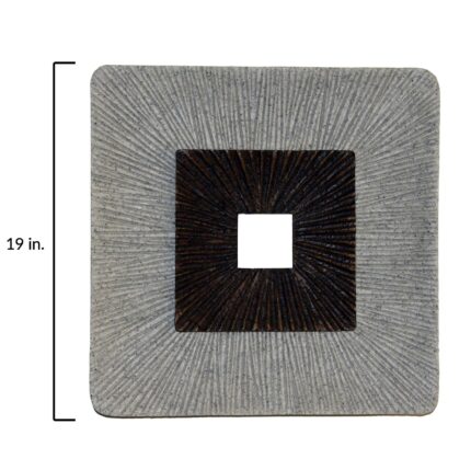 19" X 19" X 2.5" Modern Brown And Gray Ribbed Square Wall Art - Image 7