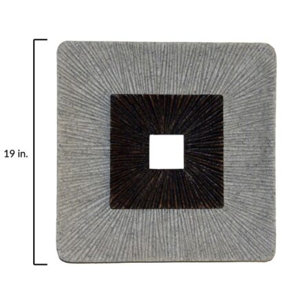 19" X 19" X 2.5" Modern Brown And Gray Ribbed Square Wall Art - Image 8