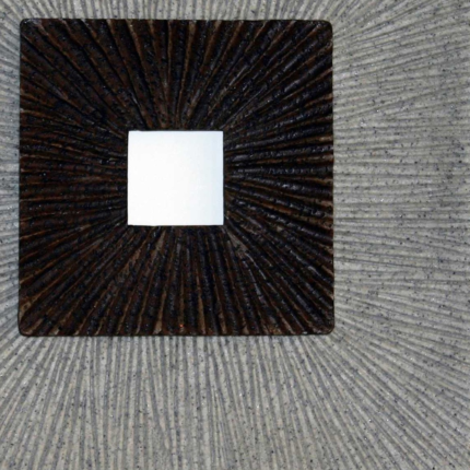 19" X 19" X 2.5" Modern Brown And Gray Ribbed Square Wall Art - Image 3