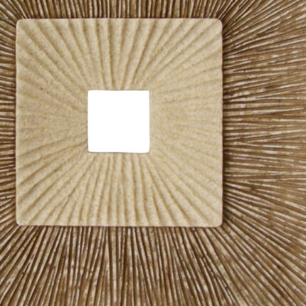 19" X 19" X 2.5" Brown Concave Square Double Layer Ribbed  Wall Plaque - Image 5