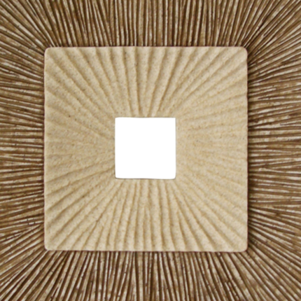 26" X 26" X 2" Brown Concave Square Double Layer Ribbed  Wall Plaque - Image 5