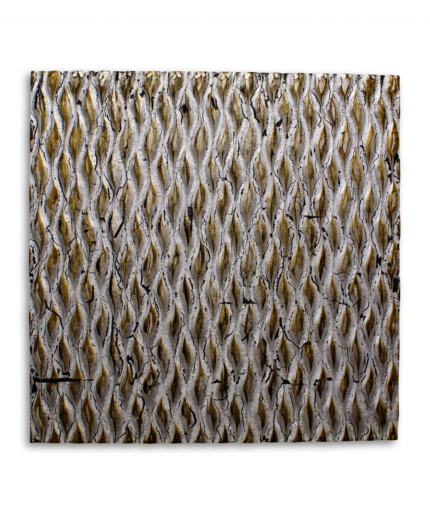 24" X 24" X 1" Raw Wood Look Silver Finish Square Wall Art Medium - Image 3