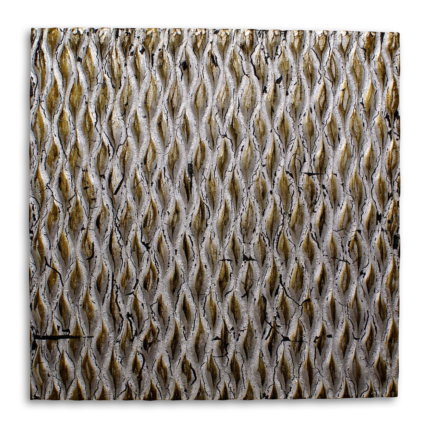 24" X 24" X 1" Raw Wood Look Silver Finish Square Wall Art Medium - Image 1