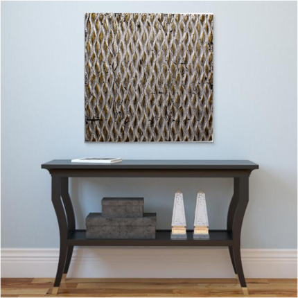 24" X 24" X 1" Raw Wood Look Silver Finish Square Wall Art Medium - Image 6