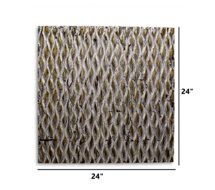 24" X 24" X 1" Raw Wood Look Silver Finish Square Wall Art Medium - Image 7