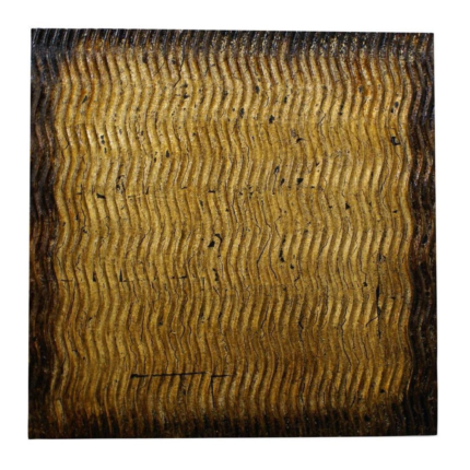24" X 24" X 1" Raw Wood Look Gold Finish Square Wall Art Medium - Image 1