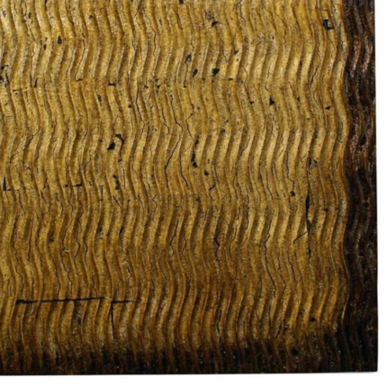 24" X 24" X 1" Raw Wood Look Gold Finish Square Wall Art Medium - Image 4