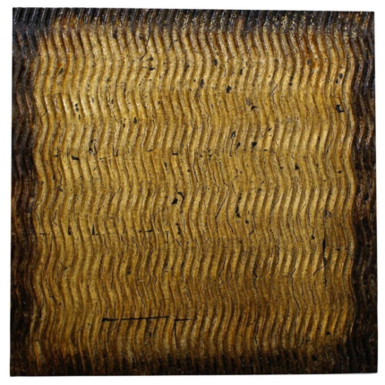 24" X 24" X 1" Raw Wood Look Gold Finish Square Wall Art Medium - Image 5