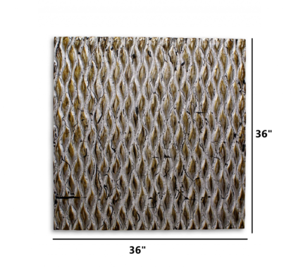 36" X 36" X 1" Raw Wood Look Silver Finish Square Wall Art - Image 7