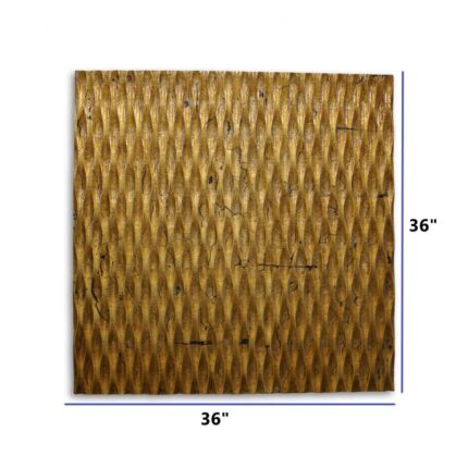 36" X 36" X 1" Raw Wood Look Gold Finish Square Wall Art - Image 8