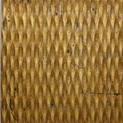 36" X 36" X 1" Raw Wood Look Gold Finish Square Wall Art - Image 4