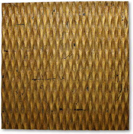 36" X 36" X 1" Raw Wood Look Gold Finish Square Wall Art - Image 5