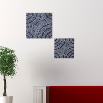 17" X 17" X 2" Gray, Lined Square - Wall Decor - Image 5