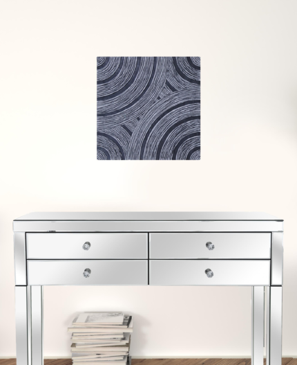 17" X 17" X 2" Gray, Lined Square - Wall Decor - Image 1