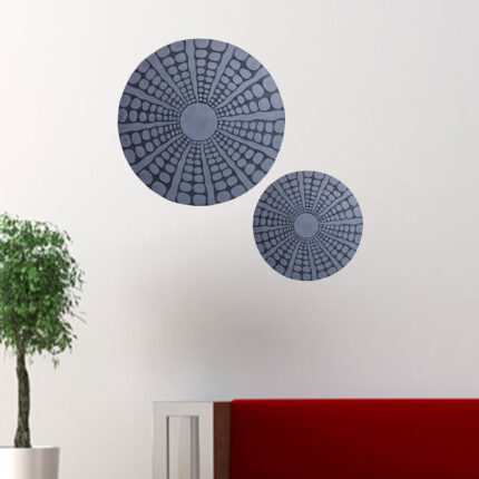 19" X 19" X 2" Sandstone, Fine Polished, Round With Stardust Pebble Finish - Wall Decor - Image 5