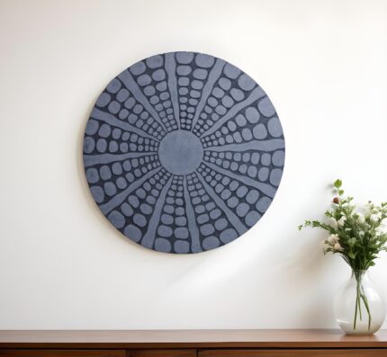 28" X 28" Gray Sandstone Round Wall Decor - Image 1